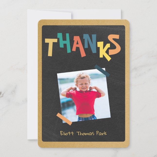 Carte De Remerciements Remerciements de dessin animé d'anniversaire sur t (Devant)