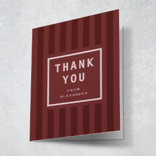 Carte De Remerciements Remerciements de fin d'études rayures bordeaux mod