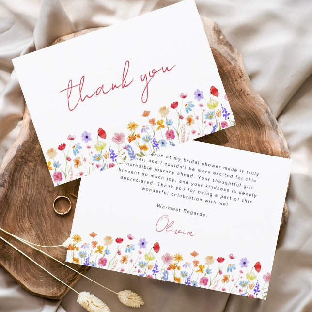 Carte De Remerciements Remerciements de Jardin Floral pour une Fête de Ma (Créateur téléchargé)