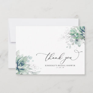Carte De Remerciements Remerciements de la douche de mariée de plantes gr
