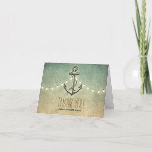 Carte De Remerciements Remerciements de mariage à l'ancre nautique