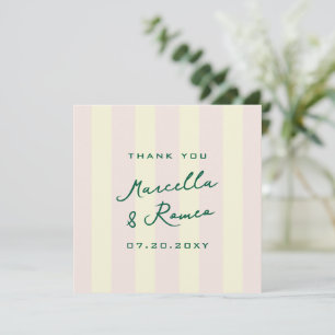 Carte De Remerciements Remerciements de mariage à rayures verticales jaun