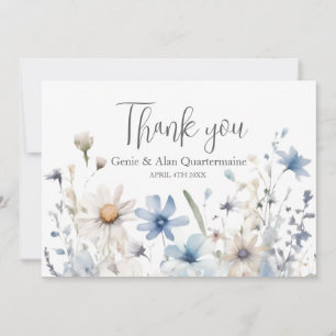 Carte De Remerciements Remerciements de mariage aux fleurs sauvages moder