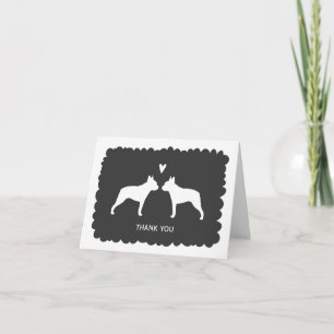 Carte De Remerciements Remerciements de mariage de Boston Terriers