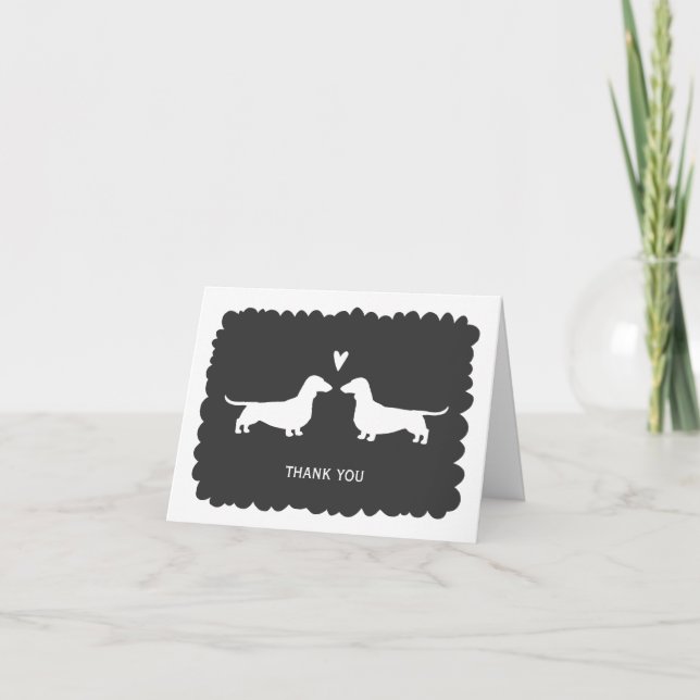 Carte De Remerciements Remerciements de mariage de Dachshunds (Devant)