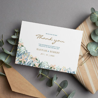 Carte De Remerciements Remerciements de mariage de jardin de fleurs sauva