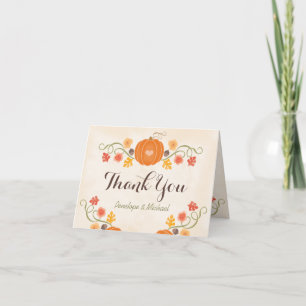 Carte De Remerciements Remerciements de mariage floral automnal avec citr