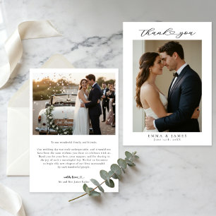 Carte De Remerciements Remerciements de mariage photo avec un script mini
