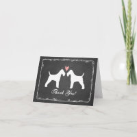 Remerciements de mariage pour terriers Fox à poil 