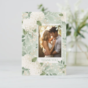 Carte De Remerciements Remerciements de mariage vintage aux hortensias bl