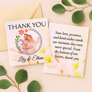 Carte De Remerciements Remerciements de notre micro mariage, Élégance Flo