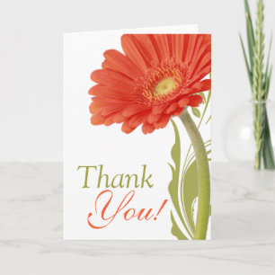 Carte De Remerciements Remerciements   Orange Gerbera Daisy