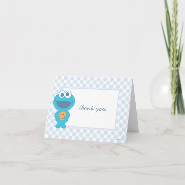 Carte De Remerciements Remerciements pour Baby Shower de Cookie Monster (Devant)