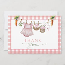 Remerciements pour Baby Shower Locally Grown rose 