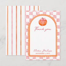 Remerciements pour Baby Shower Rose à l'Aquarelle 