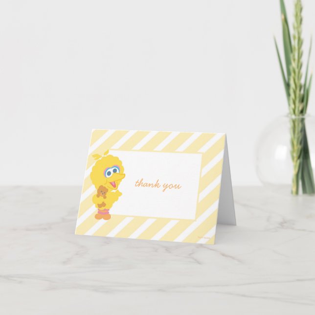 Carte De Remerciements Remerciements pour la Baby Shower de Big Bird (Devant)