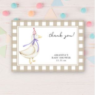 Carte De Remerciements Remerciements pour la baby shower de la petite oie