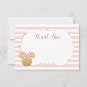 Carte De Remerciements Remerciements pour la Baby Shower de Minnie Mouse 