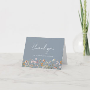 Carte De Remerciements Remerciements pour la Baby Shower Dusty Blue Wildf
