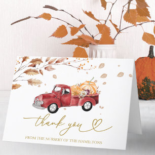Carte De Remerciements Remerciements pour la Baby Shower Vintage Truck d'