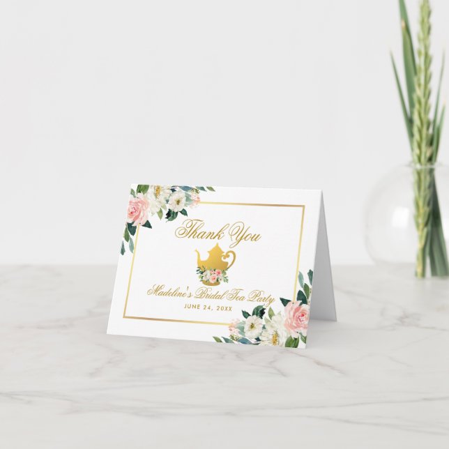 Carte De Remerciements Remerciements pour la fête prénuptiale Tea Party R (Devant)