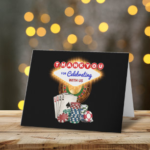 Carte De Remerciements Remerciements pour la soirée casino de Vegas pour