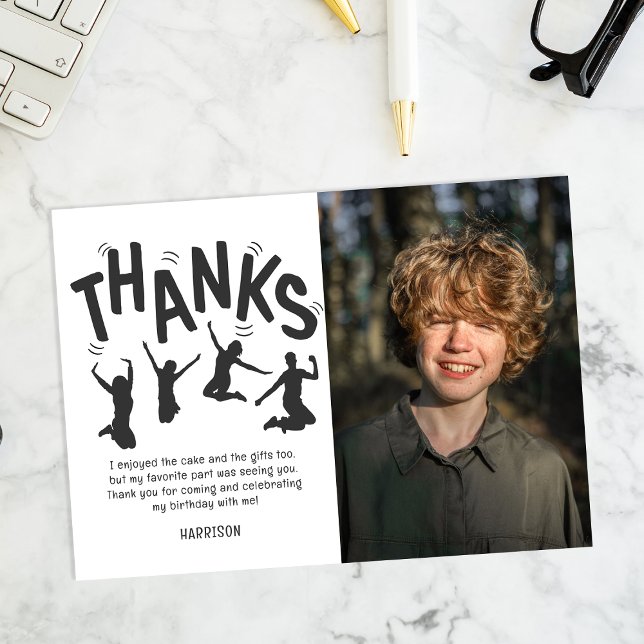 Carte De Remerciements Remerciements pour l'anniversaire de trampoline de (Créateur téléchargé)