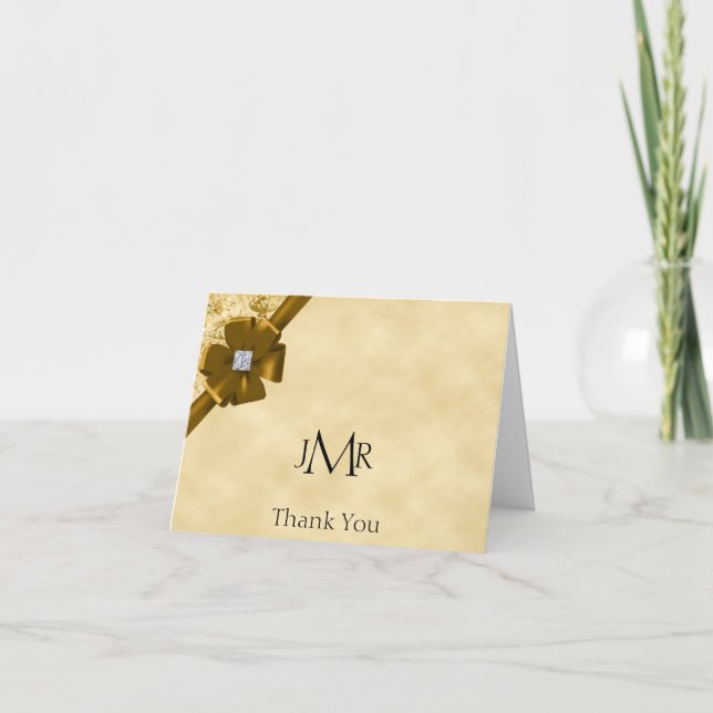 Carte De Remerciements Remerciements pour le 50e Anniversaire de Gold Gli (Devant)