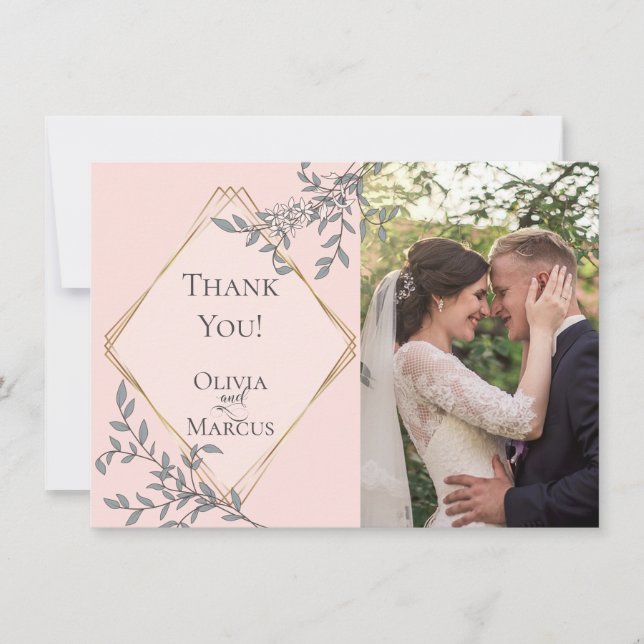 Carte De Remerciements Remerciements pour les photos de mariage | Fleurs  (Devant)