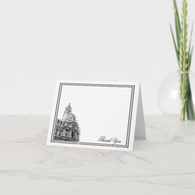 Carte De Remerciements Remerciements pour mariage de destination à Philad (Devant)