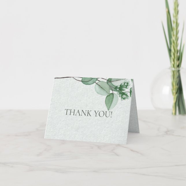 Carte De Remerciements Remerciements pour mariage | Élégante aquarelle Eu (Devant)
