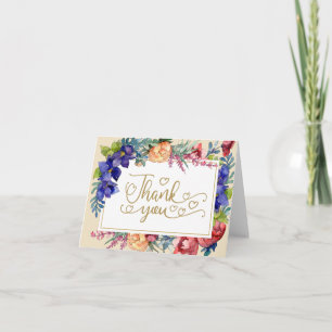 Carte De Remerciements Remerciements pour mariage   Happiness Watercolor 
