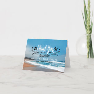 Carte De Remerciements Remerciements pour mariage sur la plage de sable