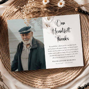 Carte De Remerciements Remerciements Sincères Photo et Message de Sympath