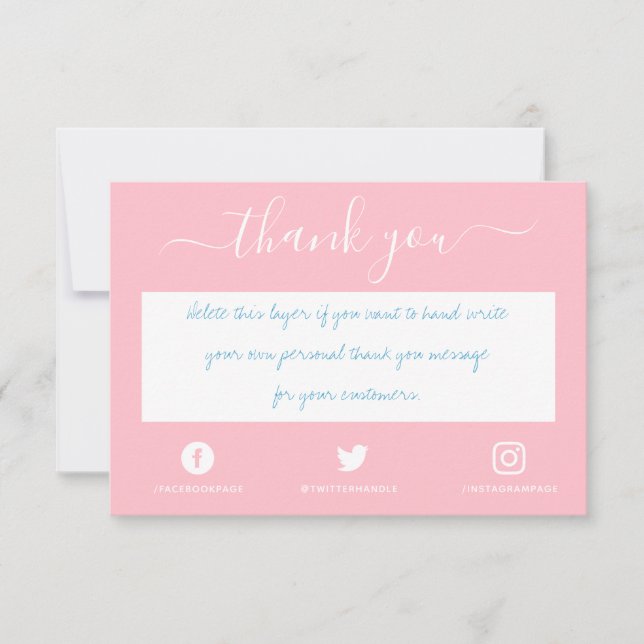Carte De Remerciements Remerciements sociaux écrits à la main insérez la  (Devant)