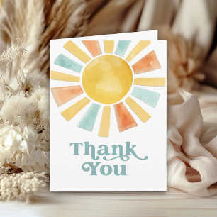 Carte De Remerciements Remerciements Soleil Aquarelle Fantaisiste