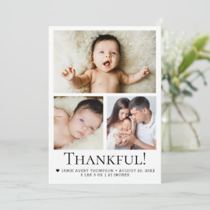 Carte De Remerciements Remerciements ! Trois photos bébé modernes