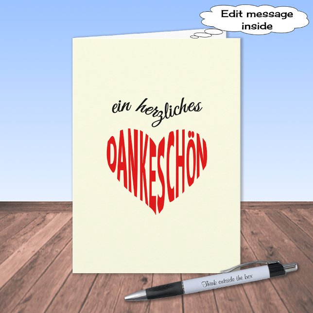 Carte De Remerciements Remercieschon thank you german language (Créateur téléchargé)
