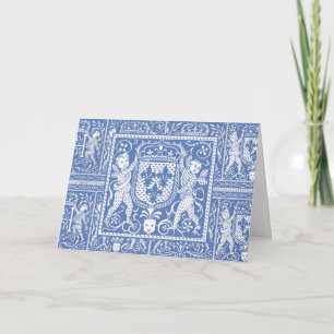 Carte De Remerciements Renaissance médiévale Elégant Bleu et Blanc