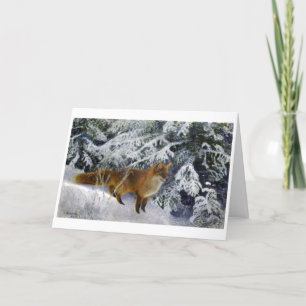 Carte De Remerciements Renard en hiver (1904) par Bruno Liljefors