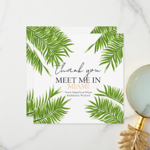 Carte De Remerciements Rencontre à Miami pour une fête de célibataire de