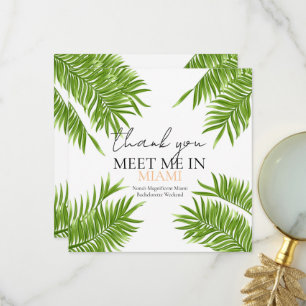 Carte De Remerciements Rencontrez-moi Miami Bachelorette Party Vacances