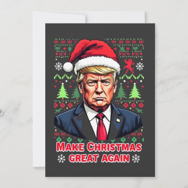 Carte De Remerciements Rendre Noël super à nouveau laid Noël Sweat trump (Devant)