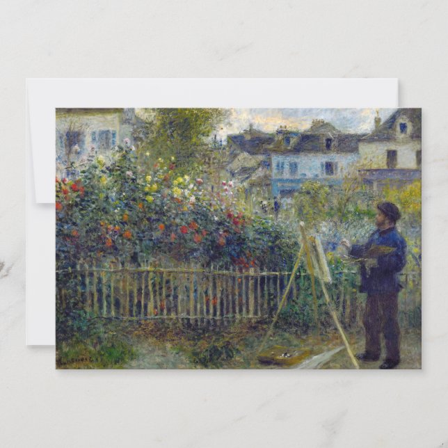 Carte De Remerciements Renoir - Claude Monet Peinture dans son jardin (Devant)