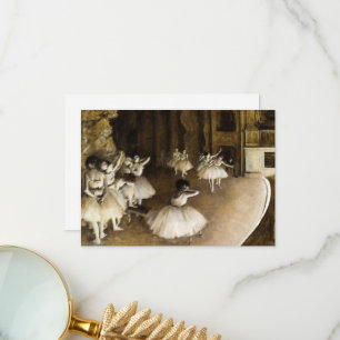 Carte De Remerciements Répétition de ballet sur scène par Edgar Degas
