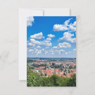 Carte De Remerciements République tchèque. Prague. Vue époustouflante Coq