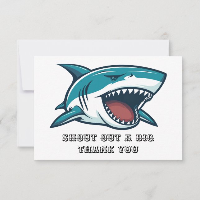 Carte De Remerciements Requin à bouche ouverte (Devant)
