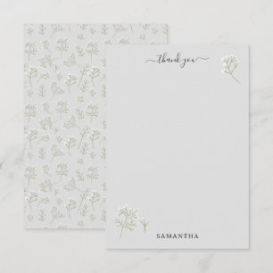 Carte De Remerciements Respiration de Bébé Fleur d'Eau Blanche Gypsophile
