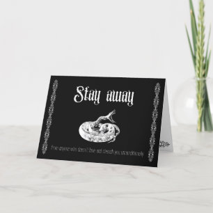 Carte De Remerciements Restez à l'écart - Goth Valentine's Card