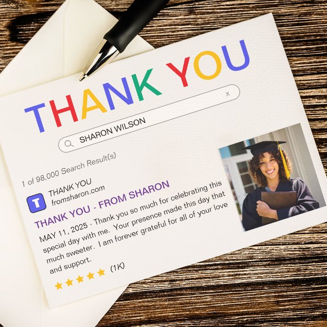 Carte De Remerciements Résultat de recherche sur le site Web (Website Search Result Thank You Card
)